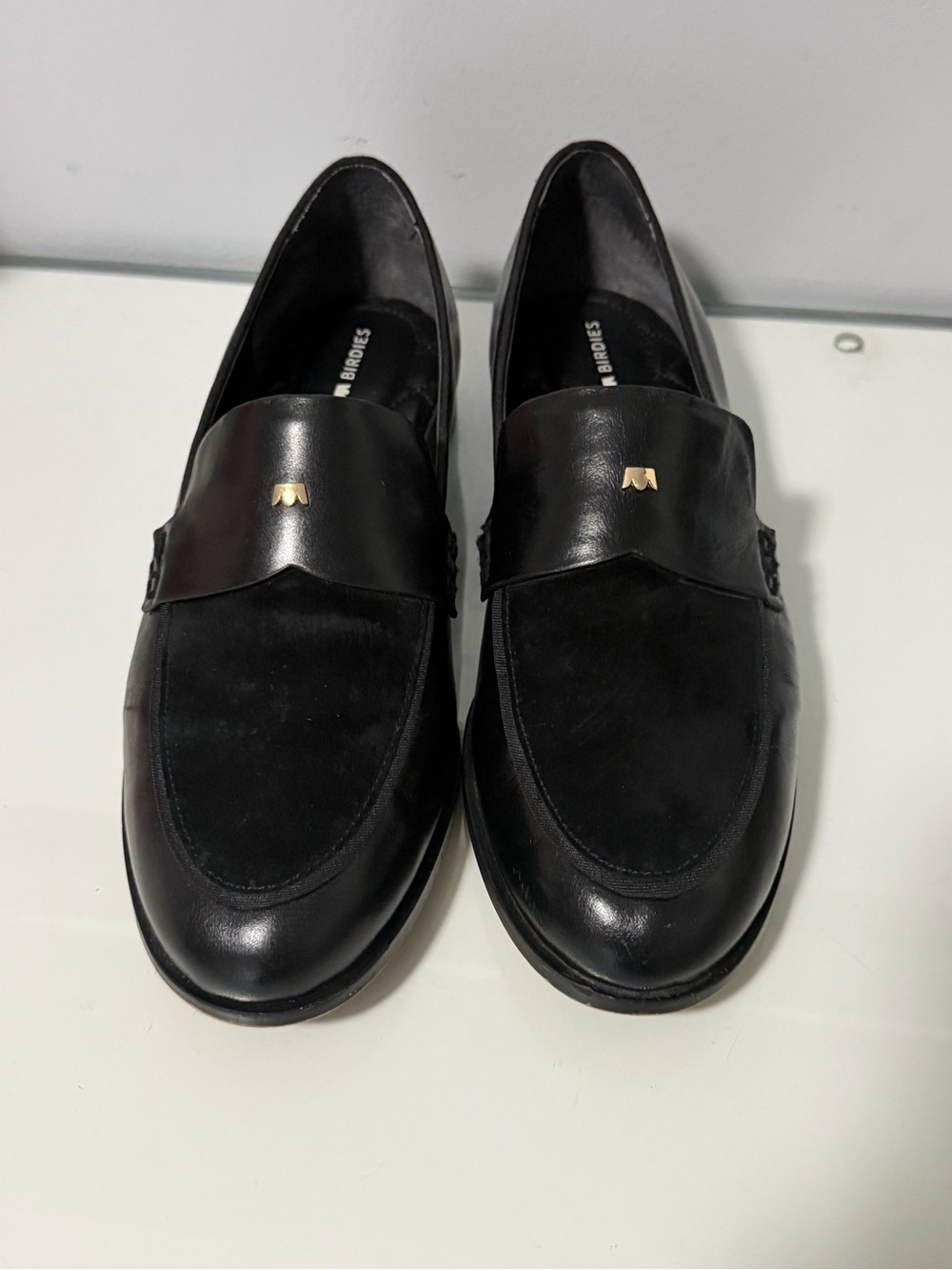 Birdies Black Leather & Suede Men's Loafers - Picture 9 of 9
